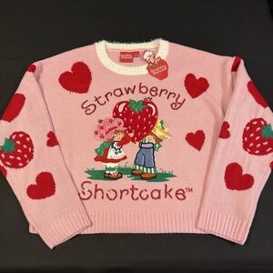 Strawberry Shortcake Pink Graphic Crewneck Sweater